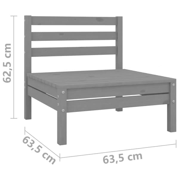 vidaXL 2-seters hagesofa grå heltre furu
