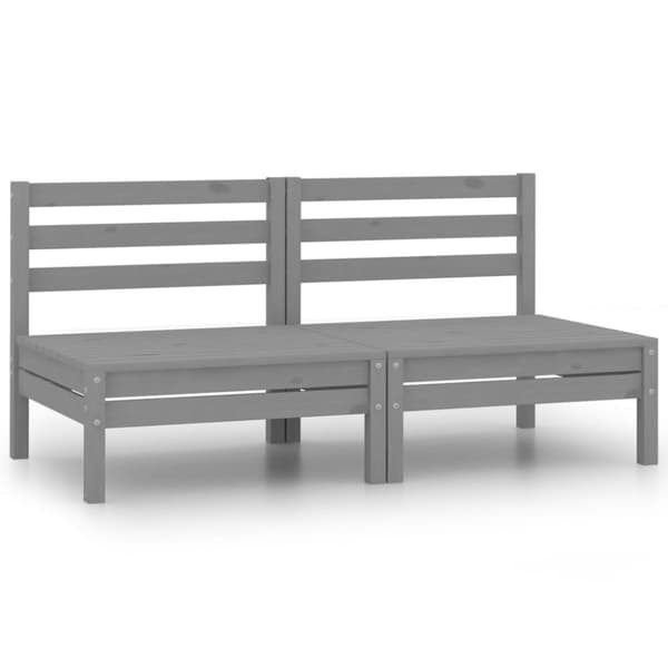 vidaXL 2-personers havesofa massivt fyrretræ grå