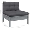 Miniatyrbilde 9 av 11: vidaXL 3-seters hagesofa med antrasitt puter heltre furu