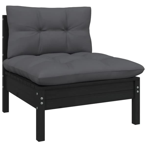 vidaXL Hagesofa med kremhvite puter 4-seters heltre furu