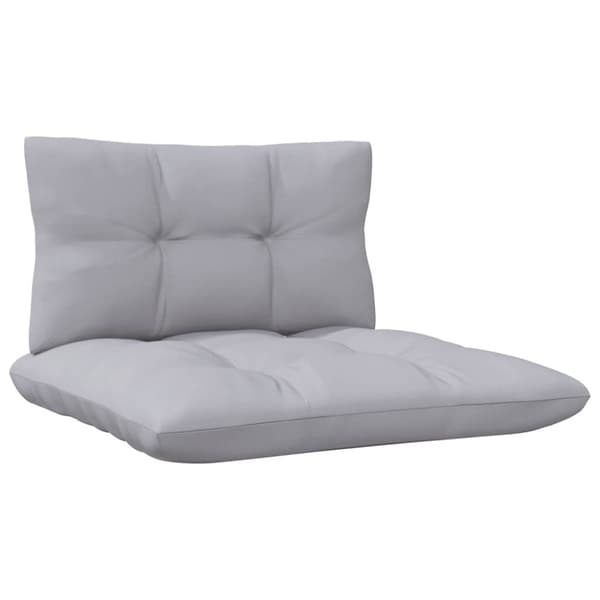 vidaXL 2-personers havesofa med grå hynder massivt fyrretræ