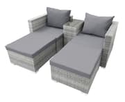 Have modulopbygget sofa og sofabord June glas,metal,polyrattan