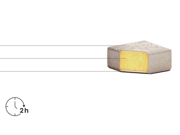 Hagesofa Beige stoff Svart aluminiumsben Polstring Innendørs Utemøbler Værbestandig Utendørs