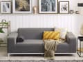 Miniatyrbilde 4 av 10: Hagesofa Grått stofftrekk Hvite aluminiumsben Innendørs utemøbler Værbestandig utendørs