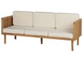 Miniatyrbilde 4 av 9: Hagesofa Akasietre 3-seter Lys beige puter Loungemøbler Utendørs Hage Terrasse Rustikk Moderne