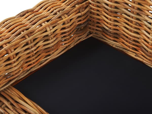 Hagesofa Naturlig Rotting Utendørs 3-seters med Off-white Puter Flettet Tradisjonell Boho Stue