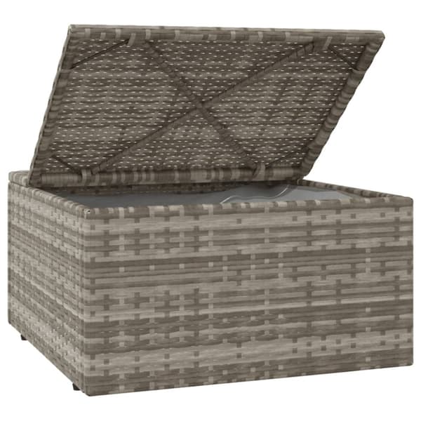 vidaXL fodskammel med hynde til haven 55x55x30 cm polyrattan grå