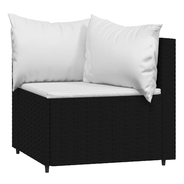 vidaXL hjørnemoduler til havesofa 2 stk. med hynder polyrattan sort