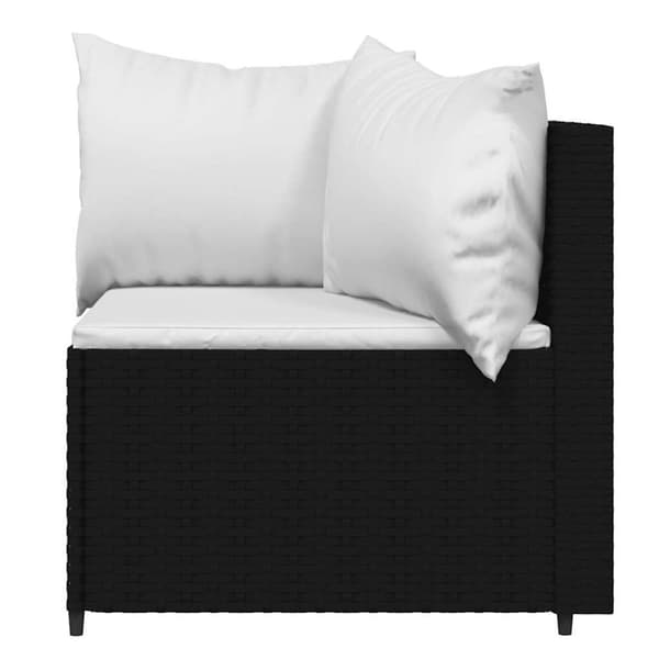 vidaXL hjørnemoduler til havesofa 2 stk. med hynder polyrattan sort