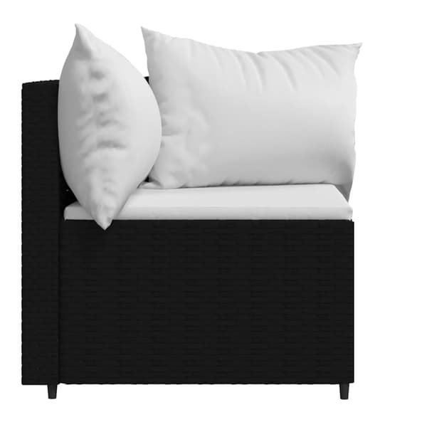 vidaXL hjørnemoduler til havesofa 2 stk. med hynder polyrattan sort