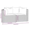 Miniatyrbillede 10 af 11: vidaXL hjørnemoduler til havesofa 2 stk. med hynder polyrattan sort