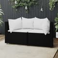 Miniatyrbillede 2 af 11: vidaXL hjørnemoduler til havesofa 2 stk. med hynder polyrattan sort