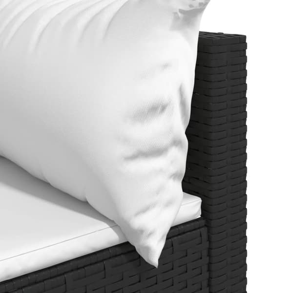 vidaXL hjørnemodul til havesofa med hynder polyrattan sort