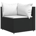 Miniatyrbillede 1 af 10: vidaXL hjørnemodul til havesofa med hynder polyrattan sort
