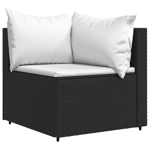 vidaXL hjørnemoduler til havesofa 2 stk. med hynder polyrattan sort