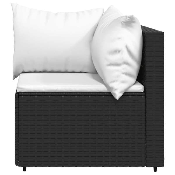 vidaXL hjørnemoduler til havesofa 2 stk. med hynder polyrattan sort