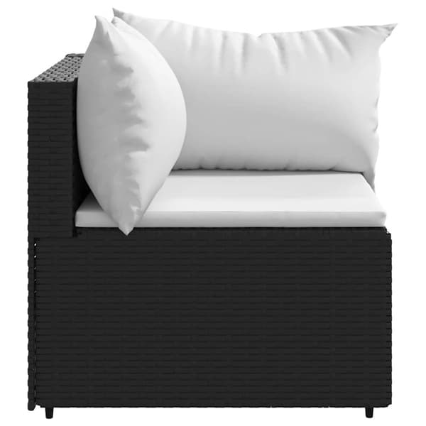 vidaXL hjørnemoduler til havesofa 2 stk. med hynder polyrattan sort