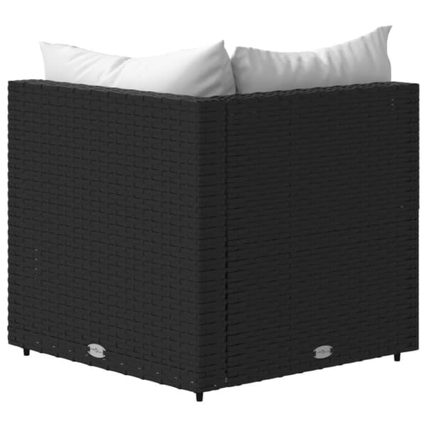 vidaXL hjørnemoduler til havesofa 2 stk. med hynder polyrattan sort