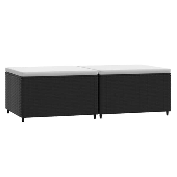 vidaXL fodskamler til have 2 stk. med hynder polyrattan sort