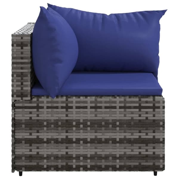 vidaXL hjørnemodul til havesofa med hynder polyrattan grå