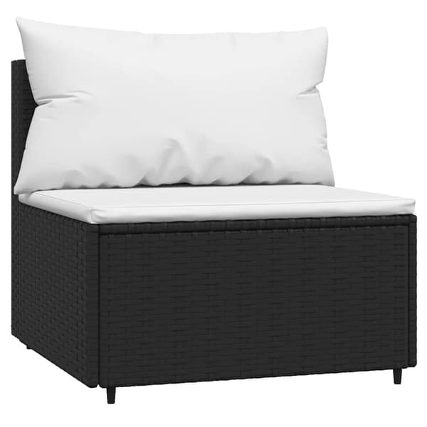 vidaXL loungesæt til haven 3 dele med hynder polyrattan sort
