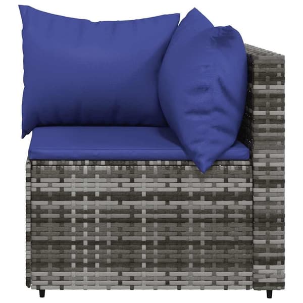 vidaXL hjørnemoduler til havesofa 2 stk. med hynder polyrattan grå