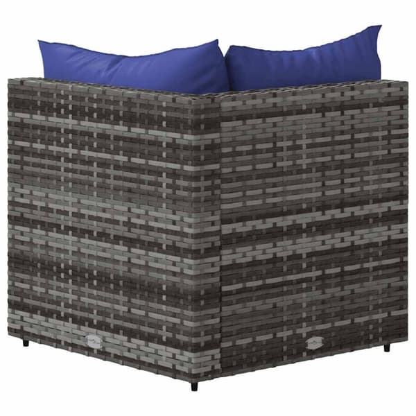 vidaXL hjørnemoduler til havesofa 2 stk. med hynder polyrattan grå