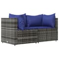 Miniatyrbillede 1 af 11: vidaXL hjørnemoduler til havesofa 2 stk. med hynder polyrattan grå