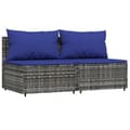 Miniatyrbillede 3 af 10: vidaXL midtermoduler til havesofa 2 stk. med hynder polyrattan grå