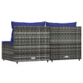 Miniatyrbillede 6 af 10: vidaXL midtermoduler til havesofa 2 stk. med hynder polyrattan grå