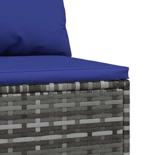 vidaXL midtermoduler til havesofa 2 stk. med hynder polyrattan grå