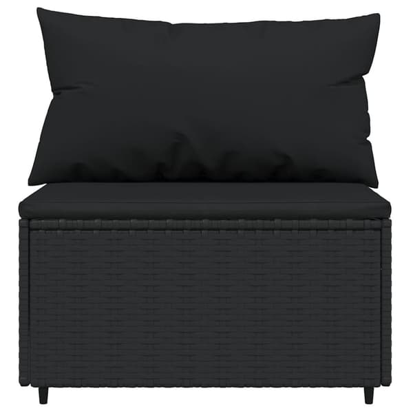 vidaXL midtermodul til havesofa med hynder polyrattan sort