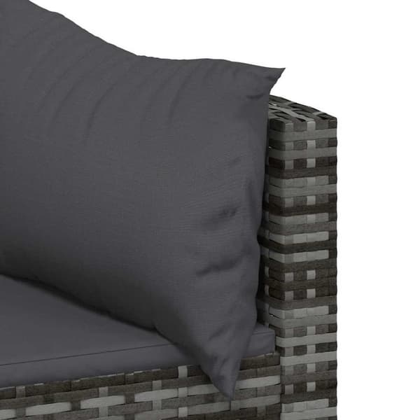 vidaXL loungesæt til haven 3 dele med hynder polyrattan grå