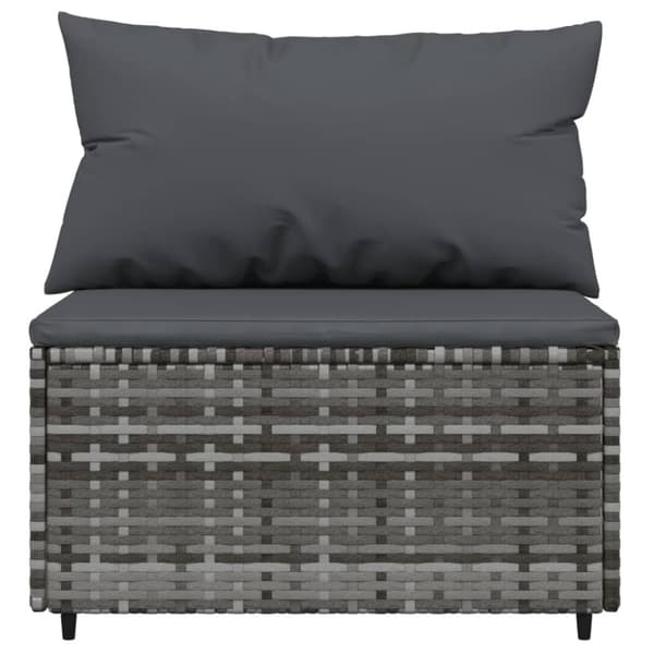 vidaXL midtermodul til havesofa med hynde polyrattan grå