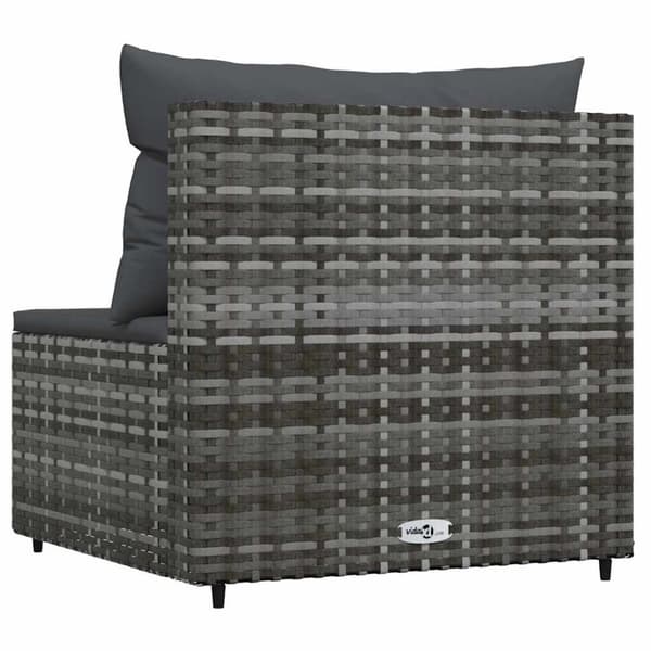 vidaXL midtermodul til havesofa med hynde polyrattan grå