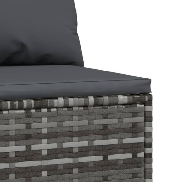vidaXL midtermodul til havesofa med hynde polyrattan grå