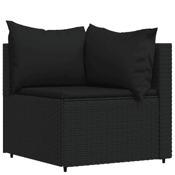 vidaXL loungesæt til haven 4 dele med hynder polyrattan sort