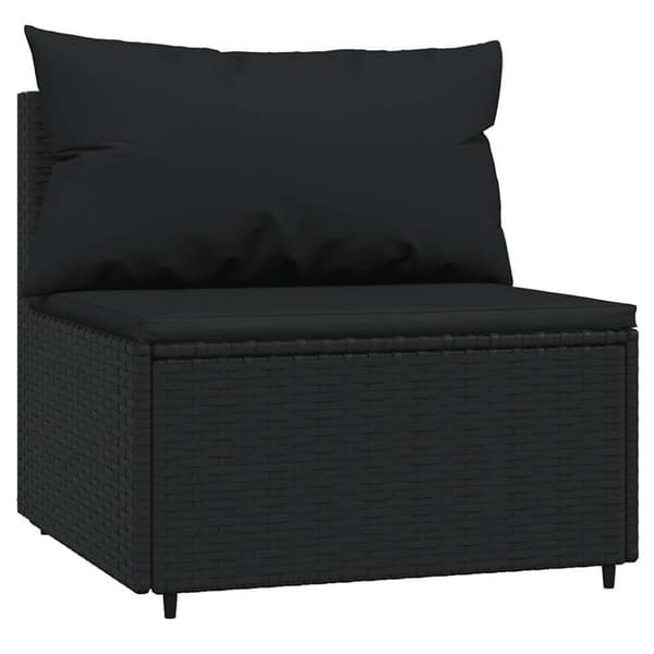 vidaXL loungesæt til haven 4 dele med hynder polyrattan sort