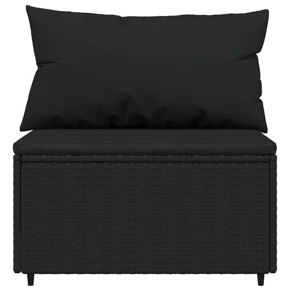 vidaXL loungesæt til haven 4 dele med hynder polyrattan sort