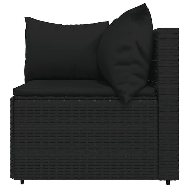 vidaXL loungesæt til haven 4 dele med hynder polyrattan sort
