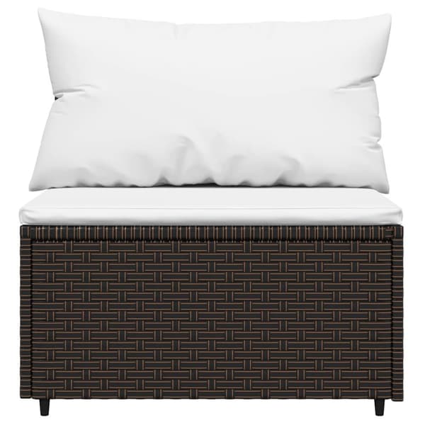 vidaXL midtermoduler til havesofa 2 stk. med hynder polyrattan brun