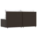 Miniatyrbillede 6 af 10: vidaXL midtermoduler til havesofa 2 stk. med hynder polyrattan brun