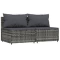 Miniatyrbillede 3 af 10: vidaXL midtermoduler til havesofa 2 stk. med hynder polyrattan grå