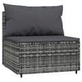 Miniatyrbillede 4 af 10: vidaXL midtermoduler til havesofa 2 stk. med hynder polyrattan grå