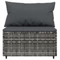 Miniatyrbillede 5 af 10: vidaXL midtermoduler til havesofa 2 stk. med hynder polyrattan grå