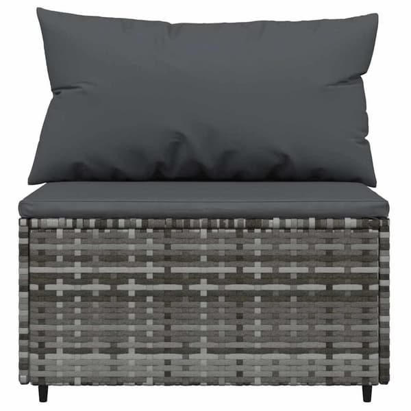 vidaXL midtermoduler til havesofa 2 stk. med hynder polyrattan grå