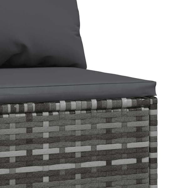 vidaXL midtermoduler til havesofa 2 stk. med hynder polyrattan grå