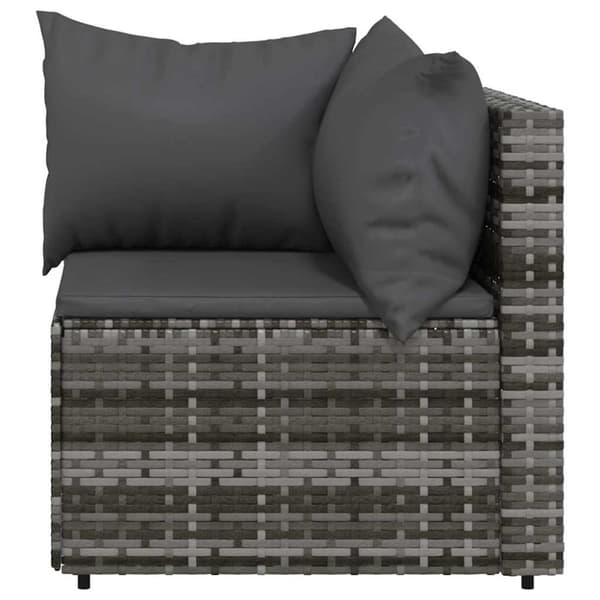 vidaXL hjørnemodul til havesofa med hynder polyrattan grå