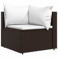 Miniatyrbillede 4 af 11: vidaXL hjørnemoduler til havesofa 2 stk. med hynder polyrattan brun