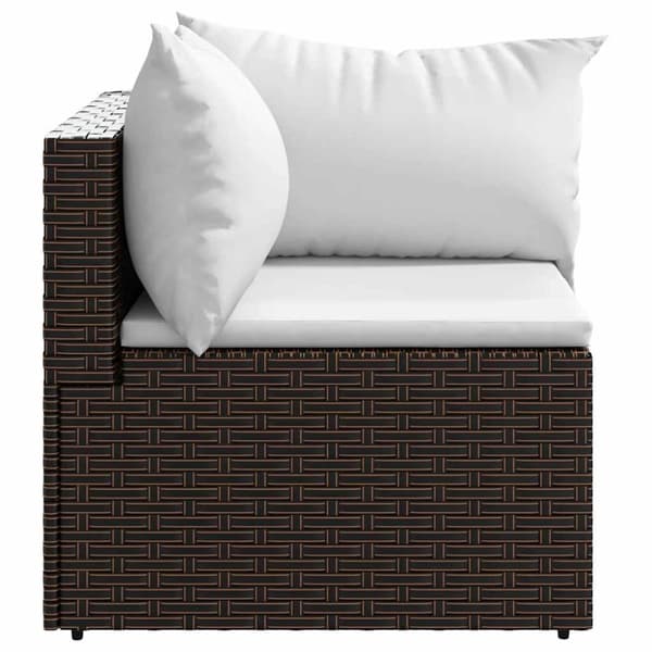 vidaXL hjørnemoduler til havesofa 2 stk. med hynder polyrattan brun